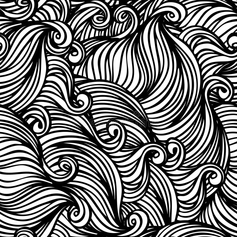 Padrão abstrato contínuo em preto e branco ilustração stock