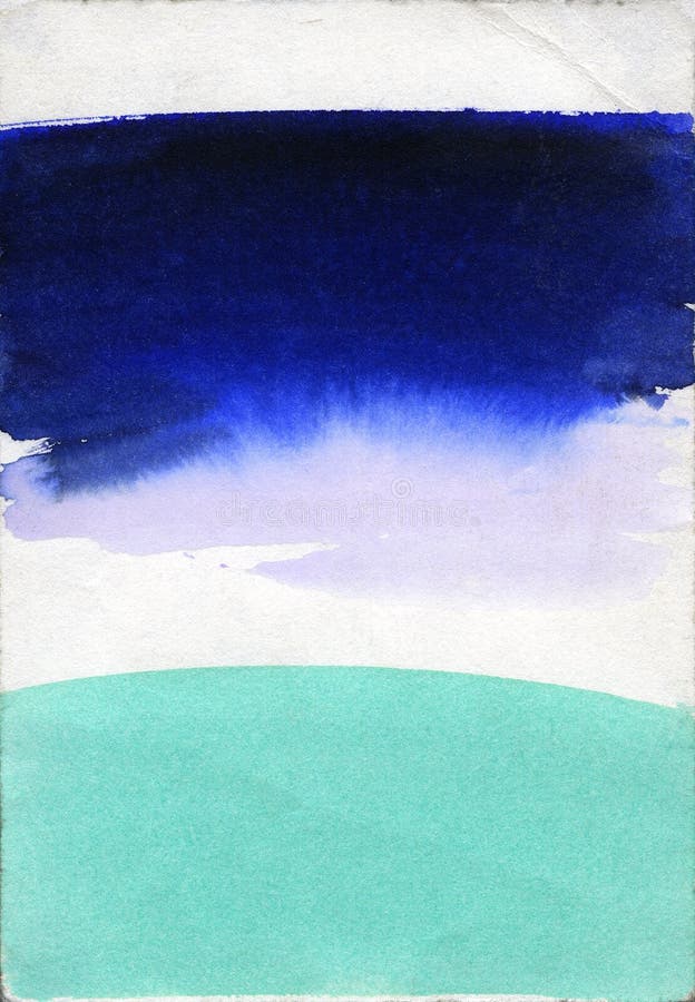 Paisagem abstrata, aguarela fotografia de stock