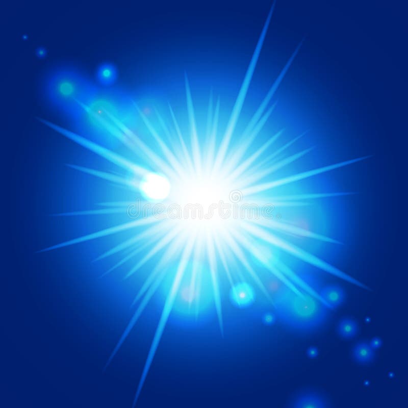 Abstraiga el resplandor solar azul ilustración del vector Abstraiga el resplandor solar azul ilustración del vector