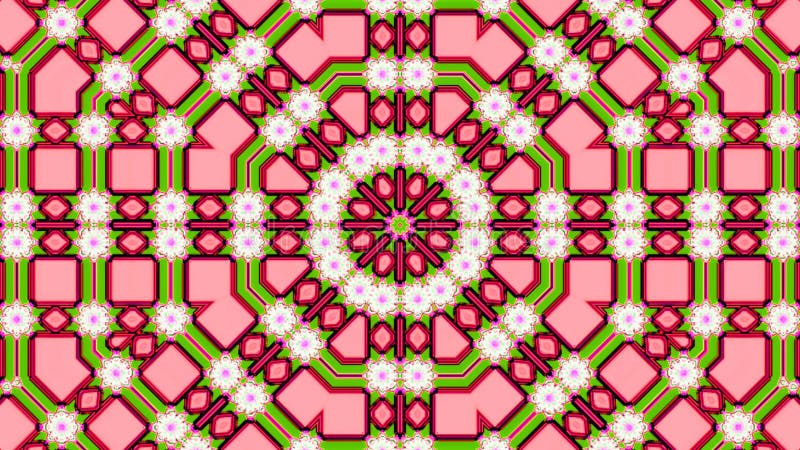 Abstrait fond coloré mouvement avec petits carrés changeant de couleur avec petite décoration de fleurs fond vert illustration stock