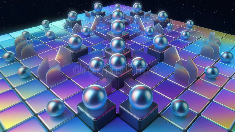 Abstrait irisé futuriste conception de fond 3d rendu illustration libre de droits