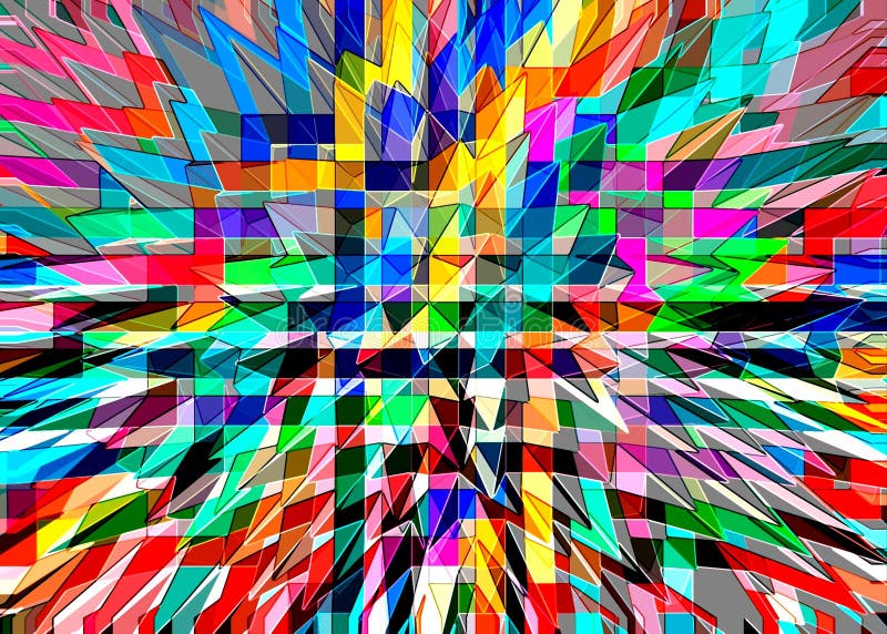 Abstrakcja kolorów. geometryczne wzory barwne i ozdoby. ilustracja wektor