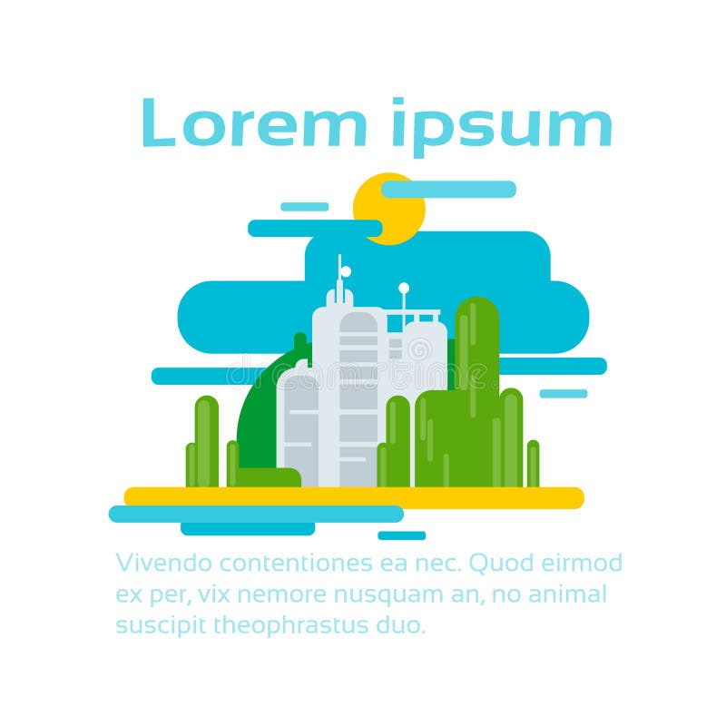 Abstrakcjonistyczna Fabryczna produkci środowiska ekologia Infographic Z kopii przestrzenią ilustracji Abstrakcjonistyczna Fabryczna produkci środowiska ekologia Infographic Z kopii przestrzenią ilustracji