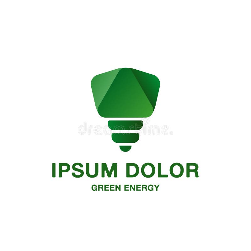 Abstrakcjonistyczna i minimalistic zielone światło żarówki ikona Czysty zielony energetyczny loga pomysł dla oznakować i korporac ilustracji Abstrakcjonistyczna i minimalistic zielone światło żarówki ikona Czysty zielony energetyczny loga pomysł dla oznakować i korporac ilustracji
