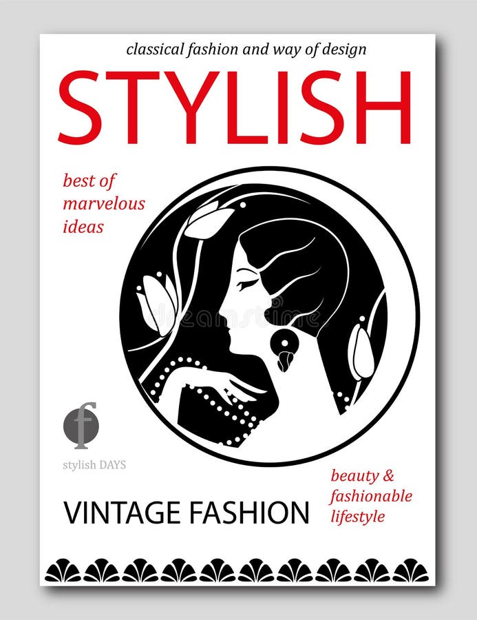 Abstrakcjonistyczna kobieta z z kwiatów art deco stylem Mody okładki magazynu projekt ilustracji Abstrakcjonistyczna kobieta z z kwiatów art deco stylem Mody okładki magazynu projekt ilustracji