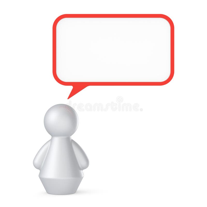Abstract human figure with speech bubble on white background. Abstract human figure with speech bubble on white background.