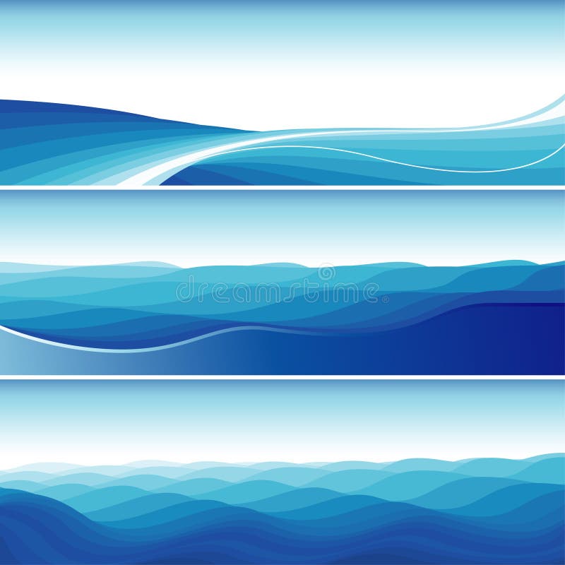 Set Of Blue Abstract Wave Backgrounds, editable vector illustration. Set Of Blue Abstract Wave Backgrounds, editable vector illustration