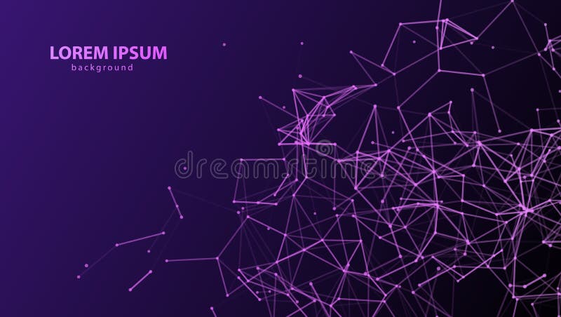 Abstrakcjonistycznego plexus fiołkowy tło z purpurowymi związanymi liniami i kropkami Wektorowy minimalistic geometryczny wzór Si royalty ilustracja Abstrakcjonistycznego plexus fiołkowy tło z purpurowymi związanymi liniami i kropkami Wektorowy minimalistic geometryczny wzór Si royalty ilustracja