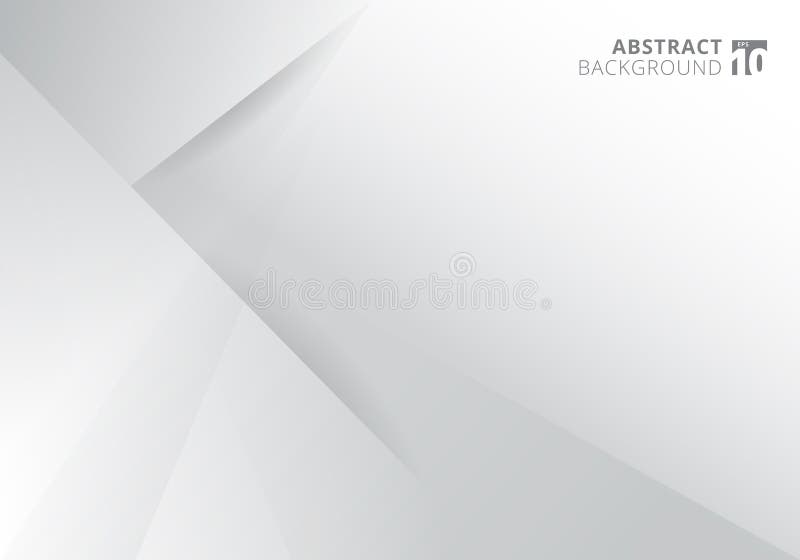 Abstrakcjonistycznego szablonu biały i szarość koloru tła nowożytny projekt Geometryczni trójboki z cień grafiką