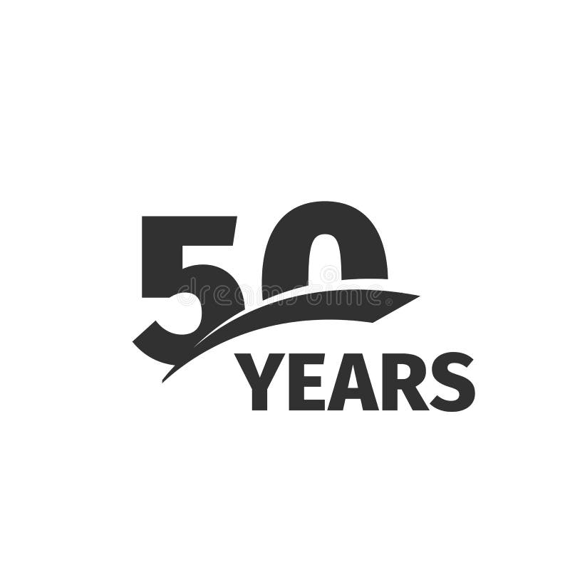 Abstrakcjonistyczni 50th czerni rocznicowy logo na białym tle 50 numerowy logotyp Pięćdziesiąt rok jubileuszu świętowania ilustracji