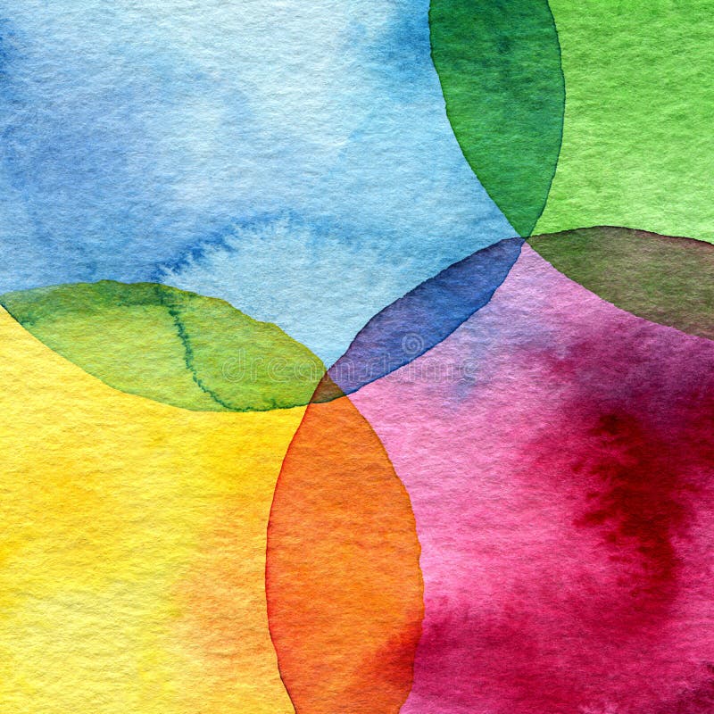 Abstrakcjonistyczny akwarela okręgu tło ilustracja wektor