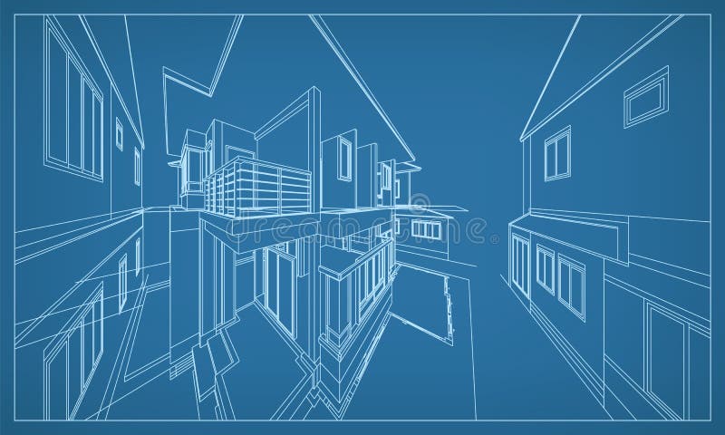 Abstrakcjonistyczny 3D rendering budynku wireframe struktura wektor ilustracja wektor Abstrakcjonistyczny 3D rendering budynku wireframe struktura wektor ilustracja wektor