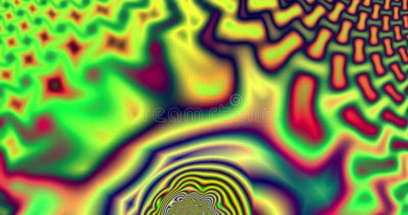 Abstrakcjonistyczny fractal wideo z kolorowym psychodelicznym hipnotycznym wzorem