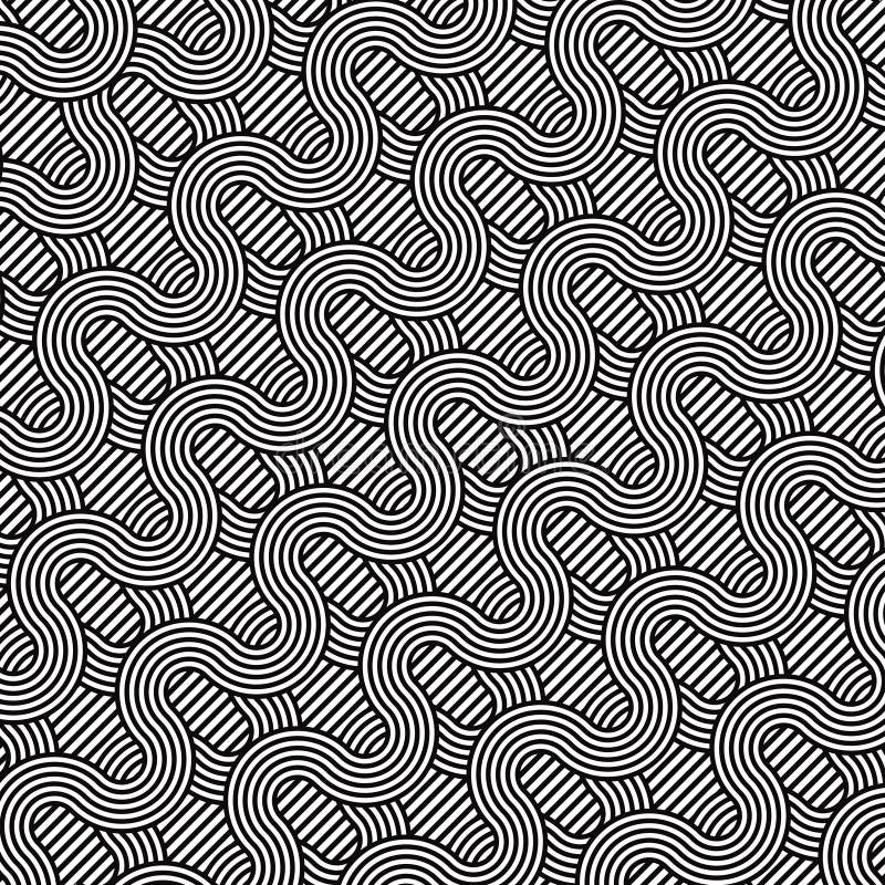 Abstrakcjonistyczny geometryczny czarny & biały bezszwowy wzór ilustracji