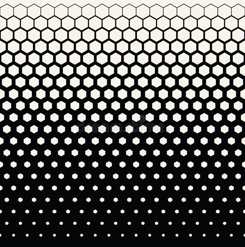 abstrakcjonistyczny geometryczny czarny i biały graficzny halftone sześciokąta wzoru tło