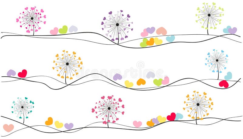 Abstrakcjonistyczny kolorowy kierowy dandelion wiosny czasu wektoru tło ilustracja wektor