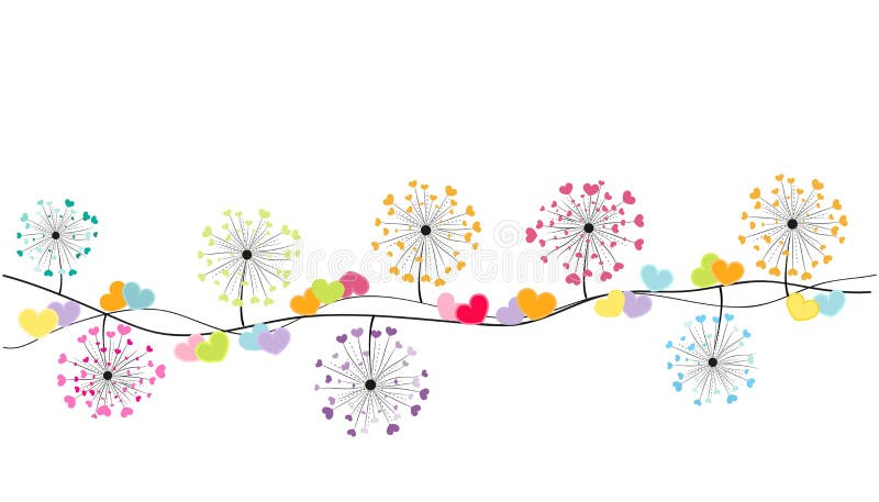 Abstrakcjonistyczny kolorowy kierowy dandelion wiosny czasu wektoru tło royalty ilustracja