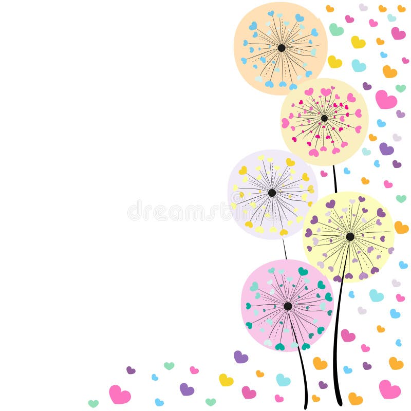 Abstrakcjonistyczny kolorowy kierowy dandelion wiosny czasu wektoru tło ilustracja wektor