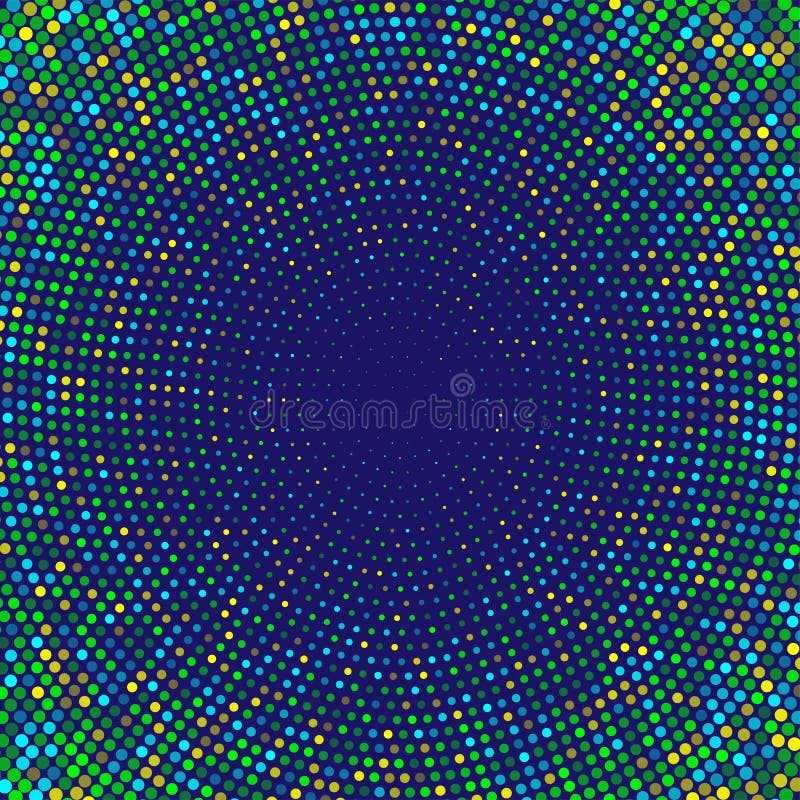 Abstrakcjonistyczny Kolorowy Kółkowy Halftone kropka wzór w zmroku - błękitny tło royalty ilustracja Abstrakcjonistyczny Kolorowy Kółkowy Halftone kropka wzór w zmroku - błękitny tło royalty ilustracja