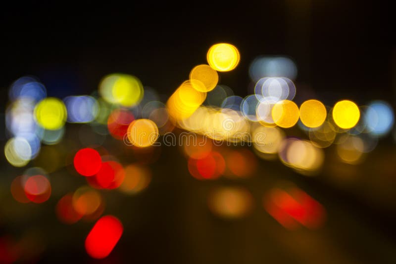 Abstrakcjonistyczny kółkowy bokeh tło droga przy Bangkok Thailand zdjęcia royalty free