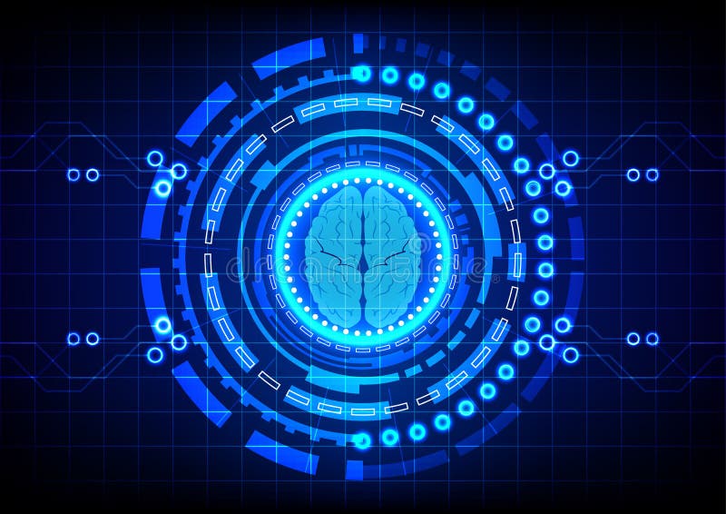 Abstrakcjonistyczny mózg z okrąg technologii pojęcia projekta tłem ilustracja wektor Abstrakcjonistyczny mózg z okrąg technologii pojęcia projekta tłem ilustracja wektor