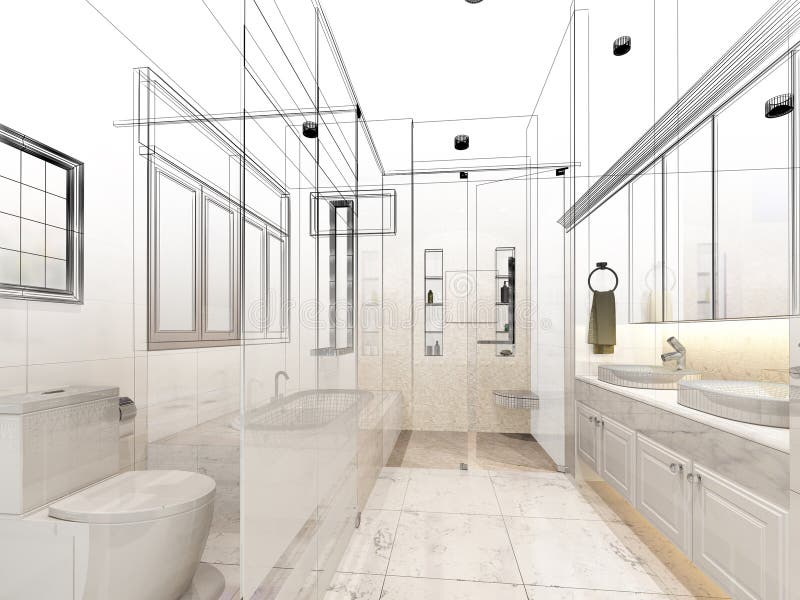 Abstract sketch design of interior bathroom , 3d design interior. Abstract sketch design of interior bathroom , 3d design interior