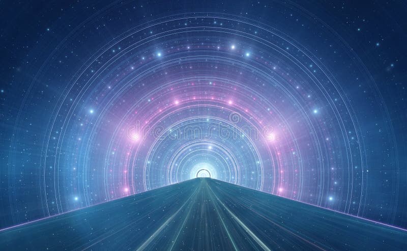 Abstrakcjonistyczny nowy wiek przestrzeni tło - międzygalaktyczna autostrada