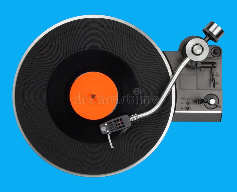Abstrakcjonistyczny turntable na błękicie obrazy stock Abstrakcjonistyczny turntable na błękicie obrazy stock