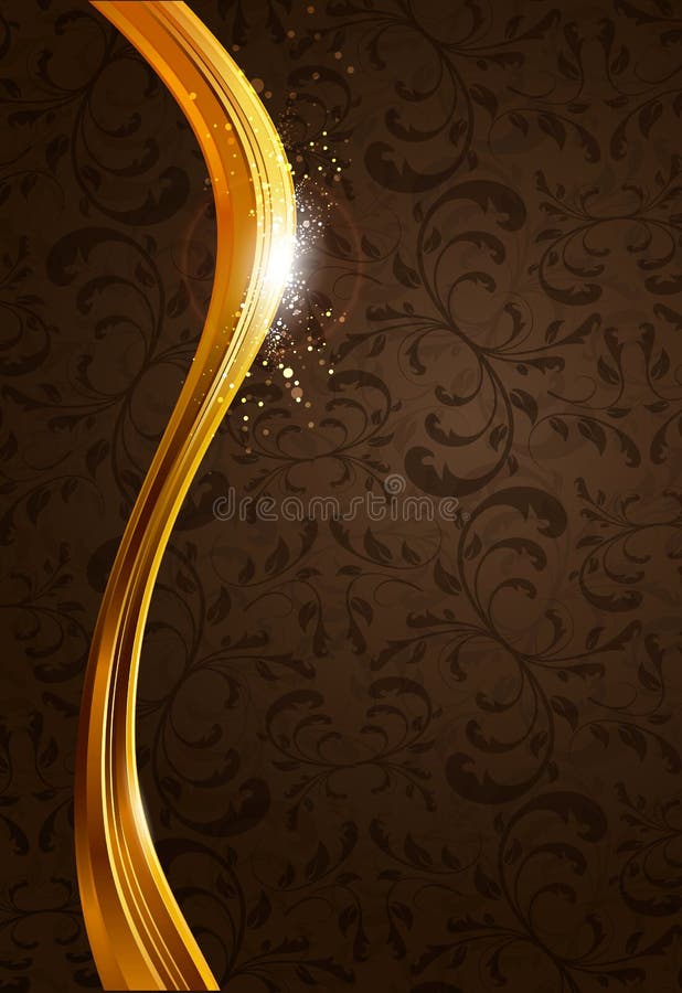 Gold and brown abstract background and floral texture. Gold and brown abstract background and floral texture