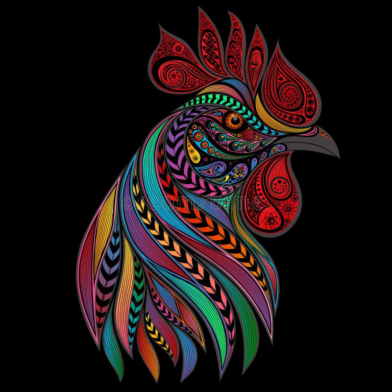 Abstrakcjonistyczny wektorowy kogut wzory royalty ilustracja Abstrakcjonistyczny wektorowy kogut wzory royalty ilustracja