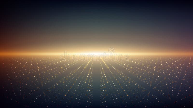 Abstract vector infinity background. Glowing stars with illusion of depth and perspective. Abstract futuristic space on dark background. Abstract sunrise. Abstract vector infinity background. Glowing stars with illusion of depth and perspective. Abstract futuristic space on dark background. Abstract sunrise.