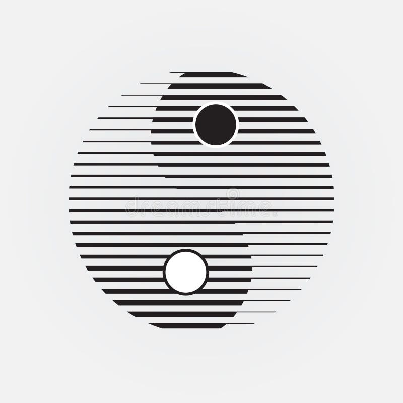 Abstrakcyjna koncepcja linii geometrycznej symbolu yin yang ilustracja wektor