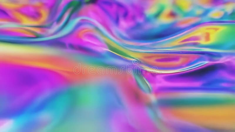 Abstrakcyjna pętla tekstury płynu holograficznego z żywymi kolorami irytującymi w ruchomym wzorku. Wygenerowany algorytm AI royalty ilustracja
