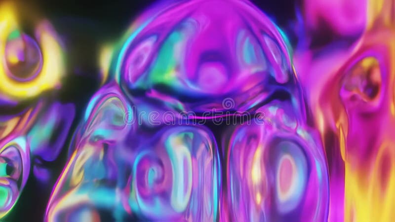 Abstrakcyjna pętla tekstury płynu holograficznego z żywymi kolorami irytującymi w ruchomym wzorku. Wygenerowany algorytm AI zdjęcie wideo