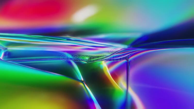 Abstrakcyjna pętla tekstury płynu holograficznego z żywymi kolorami irytującymi w ruchomym wzorku. Wygenerowany algorytm AI zdjęcie wideo
