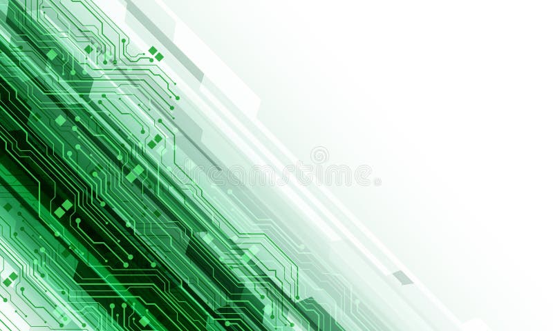 Abstrakcyjna technologia płytek obwodów zielonych łączy elementy elektroniki komputer ukośnik dynamiczny geometryczny cyfrowy na b royalty ilustracja