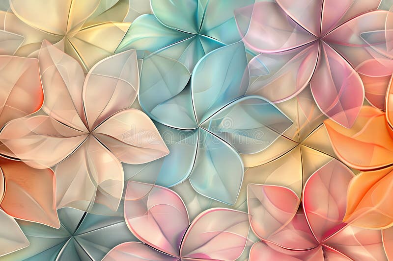 Abstrakcyjne Kwiaty Pastelowe : Dreamlike Floral Composition ilustracja wektor