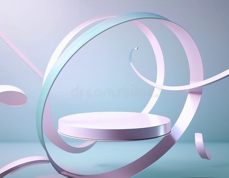Abstrakcyjne minimalne geometryczne podium 3d renderowanie pustego kosmicznego pokazu podium pedestal royalty ilustracja