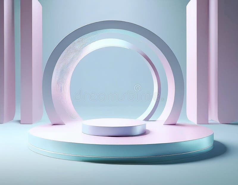 Abstrakcyjne minimum 3d renderowanie pustej przestrzeni pedestal podium do wyświetlania marki ilustracja wektor