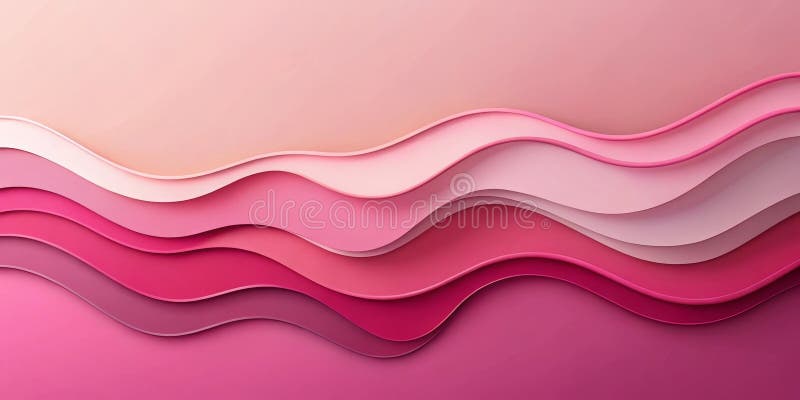 Abstrakcyjne różowe fale warstwowe elegancki projekt tła dla nowoczesnych projektów. Generacyjna AI ilustracja wektor