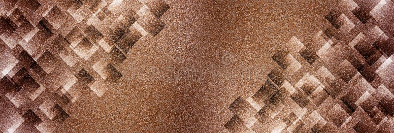 Abstrakcyjny brązowy wzorek i bloki w tle z cieniowanym tłem w linii ukośnej z tłem transparentu z vintage textured. ilustracji