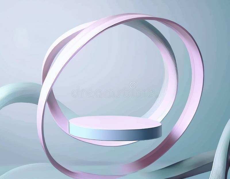 Abstrakcyjny minimalny wyświetlacz 3d renderowanie podium pedestal z pustą geometrią spacji ilustracji