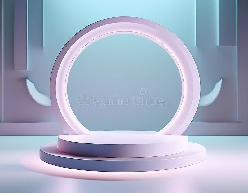 Abstrakcyjny minimalny wyświetlacz 3d renderowanie podium pedestal z pustą geometrią spacji ilustracja wektor