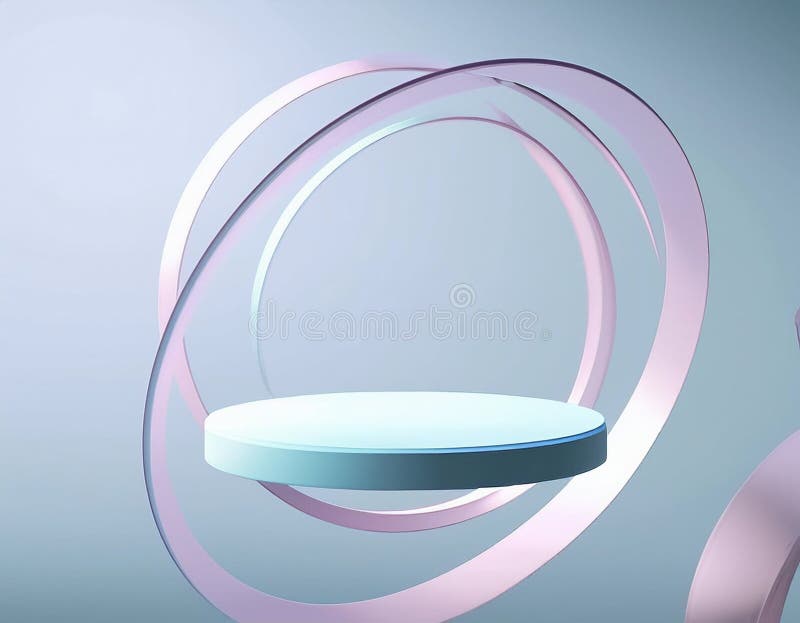 Abstrakcyjny minimalny wyświetlacz 3d renderowanie podium pedestal z pustą geometrią spacji ilustracji