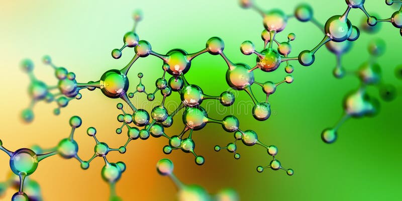 Abstrakcyjny model cząsteczki. technologie cyfrowe w inżynierii genetycznej. struktura sieci krystalicznej. badania nad syndromem ilustracja wektor