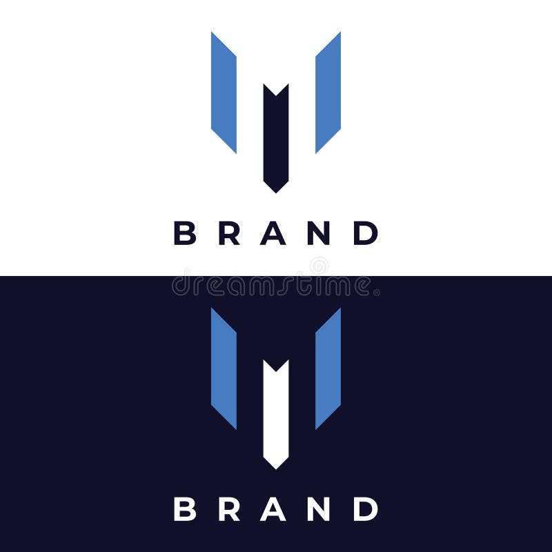 Abstrakcyjny początkowy wzór logo minimalistyczna litera m symbol elementarny nowoczesny elegancki unikalny i luksusowy projekt ge royalty ilustracja