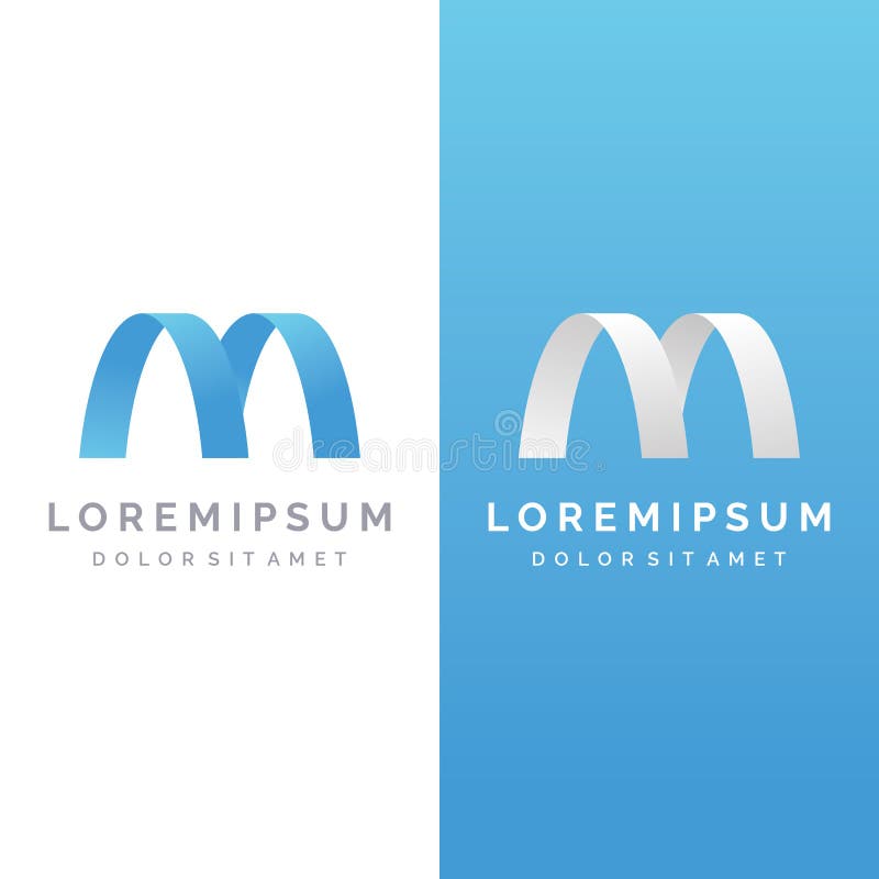 Abstrakcyjny początkowy wzór logo minimalistyczna litera m symbol elementarny nowoczesny elegancki unikalny i luksusowy projekt ge ilustracji