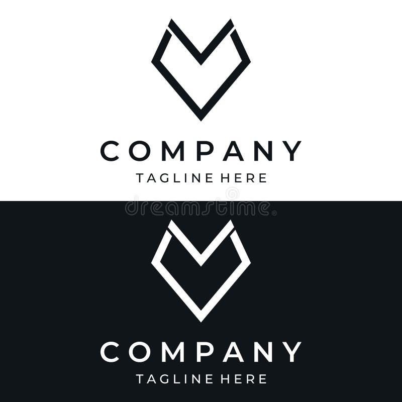Abstrakcyjny początkowy wzór logo minimalistyczna litera m symbol elementarny nowoczesny elegancki unikalny i luksusowy projekt ge royalty ilustracja