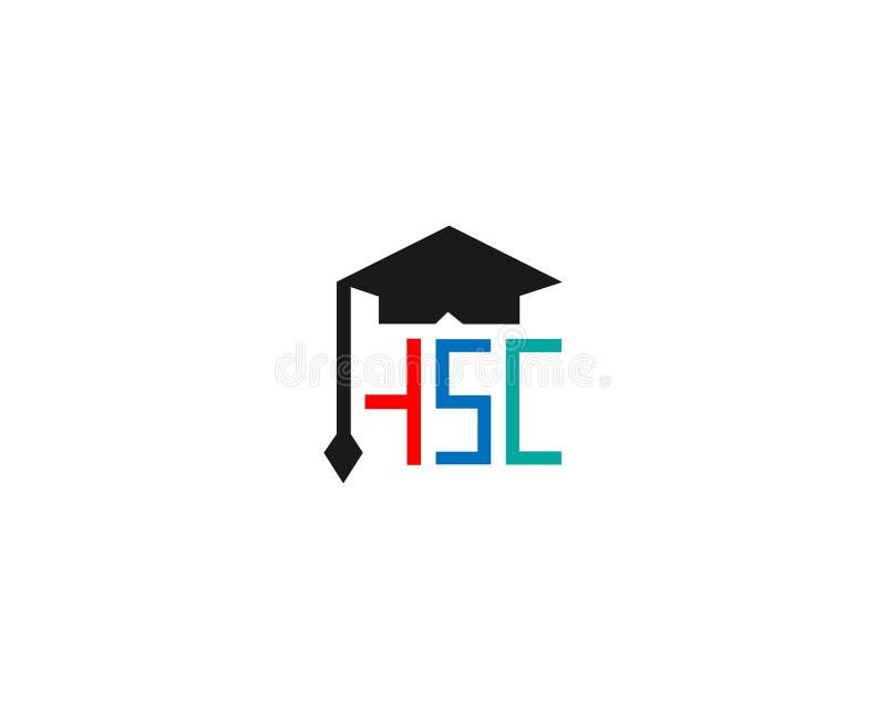 Abstrakcyjny projekt początkowego logo edukacyjnego programu hsc royalty ilustracja