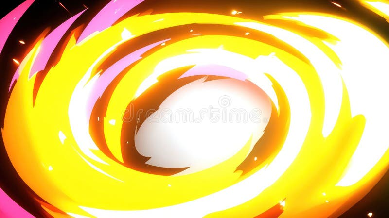 Abstrakcyjny wir Neon Vortex : Jasnożółty różowy i biały ilustracji